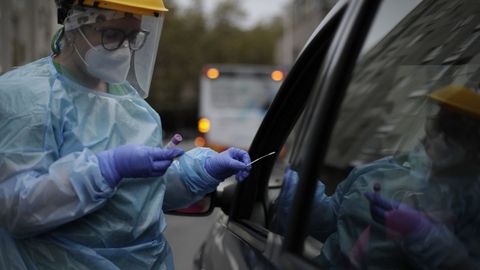 Pruebas del coronavirus. Autocovid del Ventorrillo, en A Corua 