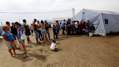 Campamento de refugiados en Rostov