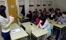 Fotograf�a de archivo de una clase en el instituto Lama das Quendas.
