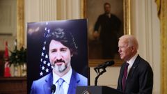 Biden, durante la cumbre telem�tica con Trudeau