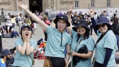 Weiyun, Harry, Chung y Yi, de Taiw&aacute;n, emocionados tras llegar desde Sarria.
