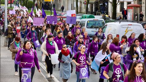 Marcha por el dia de la mujer en Santiago