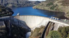 El embalse de Belesar en enero del 2024, cuando alcanz cerca del 80% de capacidad