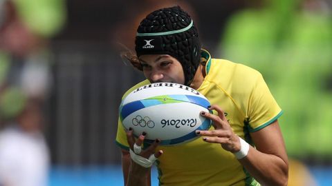 Beatriz Futuro, de Brasil, durante el partido de rugbi contra Jap�n.