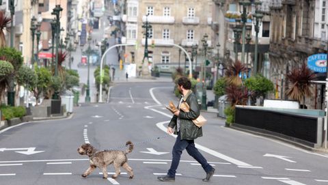 La calle Urzaiz de Vigo, casi vaca