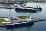 Navantia ha culminado la reparaci�n del gasero �Portovenere�, que estuvo el pasado a�o en la r�a. 