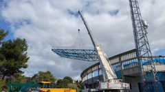 Elevaci&oacute;n de la estructura en la grada de Tribuna en A Malata. 