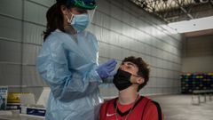 Pablo, vecino de Maceda, pas� por el �Vaci-Crib� de Expourense este martes