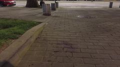 Manchas de sangre tras la reyerta entre un grupo de j�venes el barrio de Laba�ou
