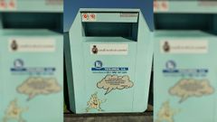 Imagen de uno de los contenedores ubicados en el municipio pobrense