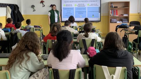 Una de las múltiples sesiones de Vieiro en centros educativos 