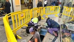 Obras de sellado en la ventana arqueol�gica de Doutor Castro