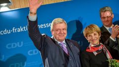 El candidato del partido de Merkel (CSU), Volker Bouffier, en Hesse 