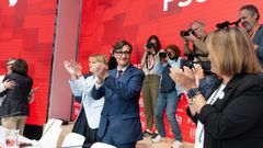 El primer secretario del PSC y candidato socialista en las elecciones catalanas, Salvador Illa, en la reunin ejecutiva que mantuvo su formacin el lunes en Barcelona.