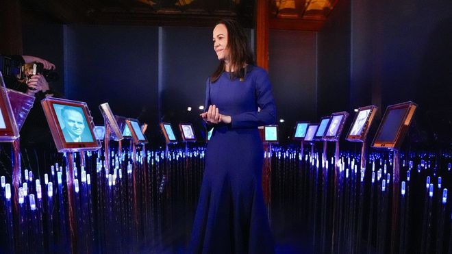 Mara Corina Machado, durante la inauguracin de la exposicin dedicada a su figura en Oslo