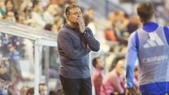 Crist�bal en A Malata en su partido 99 como t�cnico del Racing frente al Real Zaragoza.