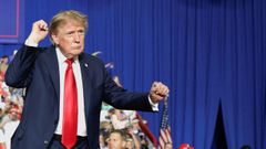 El presidente Donald Trump, este s�bado, durante un acto de campa�a del partido republicano. 
