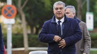 El presidente del Barcelona, Joan Laporta, a su llegada al Juzgado de instruccin nmero 1 de Barcelona para declarar como testigo en el marco de la instruccin del caso Negreira.