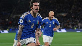Sandro Tonali celebra un gol en el partido de Italia ante Irlanda del Norte.