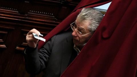 Umberto Bossi, l�der de la Liga Norte de Italia, en una imagen del 2015