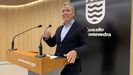Rafa Domnguez, portavoz del PP en Pontevedra, este mircoles en la sala de prensa del Concello 