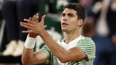 El tenista murciano tras vencer a Tsitsipas