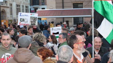 Un momento de la manifestaci�n de la Plataforma �Tarjeta Roja a Israel�