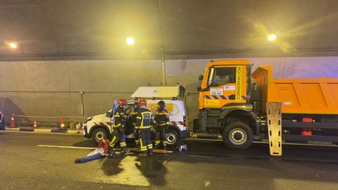 El simulacro del túnel de A Canda, en imágenes.