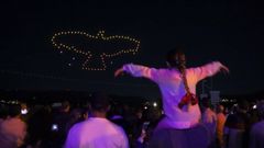 Espect�culo de drons nas Festas da Guadalupe de Rianxo