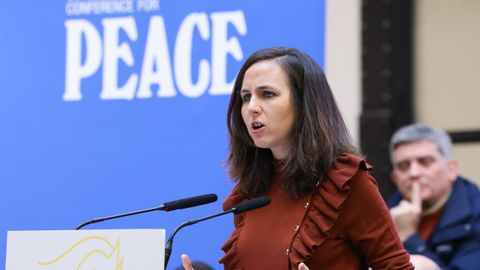 Ione Belarra durante su intervenci�n en la Conferencia Europea por la Paz.