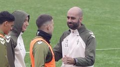 Claudio Gir�ldez y Mihailo Ristic, en un entrenamiento del Celta.