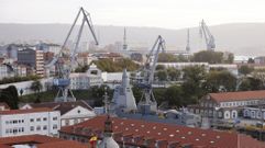 La primera fragata F-110, en una foto de archivo en el dique de Navantia Ferrol