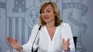 Pilar Alegr�a, ministra de Educaci�n y FP, durante su intervenci�n en la rueda de prensa tras el Consejo de Ministros