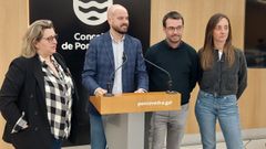 Los concejales socialistas de Pontevedra Yoya Blanco, Iv�n Puentes, Manuel Fari�a y Paloma Castro