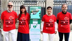 De izquierda a derecha, Eduardo Iglesias, presidente del Colegio Oficial de Mdicos de Lugo; Eva Gmez, presidenta del Colegio de Enfermera de Lugo; Olga Lpez Racamonde, concejala de Cohesin Territorial y Carlos Gonzlez Juanatey, jefe de Cardiologa del HULA.