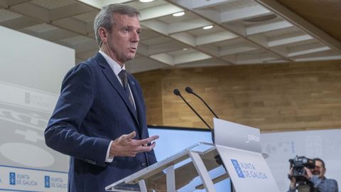 Alfonso Rueda, en su comparecencia tras el Consello de la Xunta.