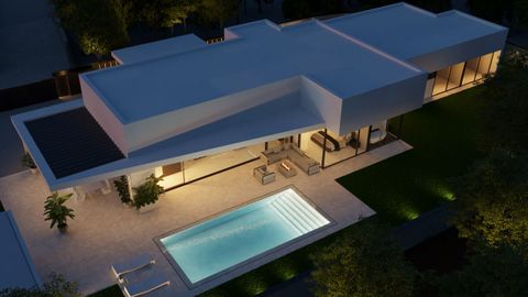 Vista area nocturna de la vivienda