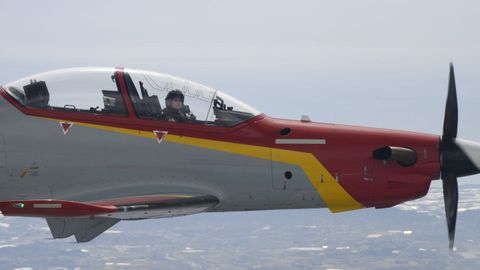 La princesa Leonor durante un vuelo en solitario dentro de su formaci�n en la Academia General del Aire y del Espacio.