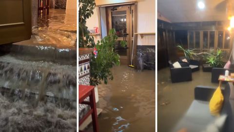 Interior de Casa Alicia, en Castrilln, despus del aguacero