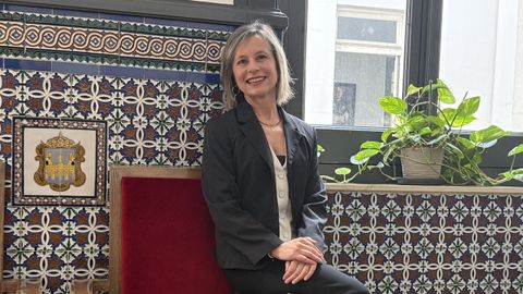 Esther Rojo, en la sede del Tribunal Superior de Xustiza de Galicia, donde asisti� a un curso de formaci�n para jueces sobre violencia machista.