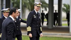 EL MONARCA, DURANTE UNA VISITA A LA ESCUELA ANTONIO DE ESCA�O DE FERROL