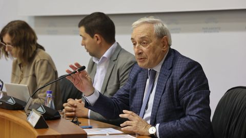 O director xeral da CRTVG, Alfonso Sánchez Izquierdo, no Parlamento galego.