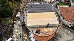 Avance de las obras en la plaza do Cabildo, en el municipio ourensano de O�mbra, en la frontera.