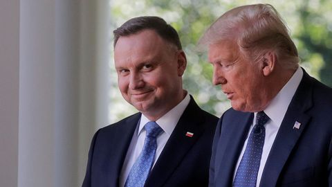 Trump recibi el mircoles al presidente polaco, Andrzej Duda, en la Casa Blanca