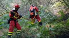 Imagen de archivo de la UME en un incendio en Castro Caldelas