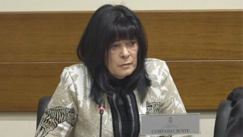 La administradora �nica de la empresa Combayl, Ana Mar�a Rodr�guez, este viernes en la Junta General del Principado