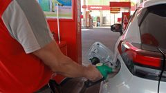 Surtidor de una gasolinera en Ribeira