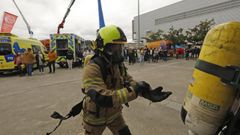 Simulacro en una edicin anterior del saln Previsel, en Expourense