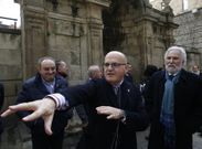 Los candidatos a la alcald�a en las villas termales acompa�aron ayer a Baltar y Santalices. 