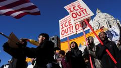 Protesta contra el Servicio de Control de Inmigraci�n y Aduanas (ICE) en St. Paul (Minnesota)